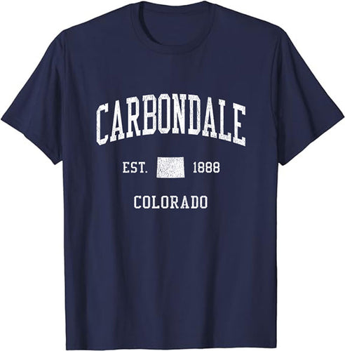 Carbondale Colorado CO T-Shirt Vintage Athletic Sports Design Tee