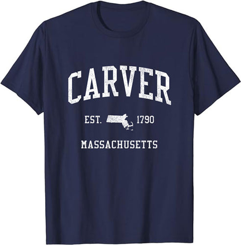 Carver Massachusetts MA T-Shirt Vintage Athletic Sports Design Tee