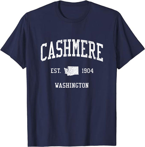 Cashmere Washington WA T-Shirt Vintage Athletic Sports Design Tee