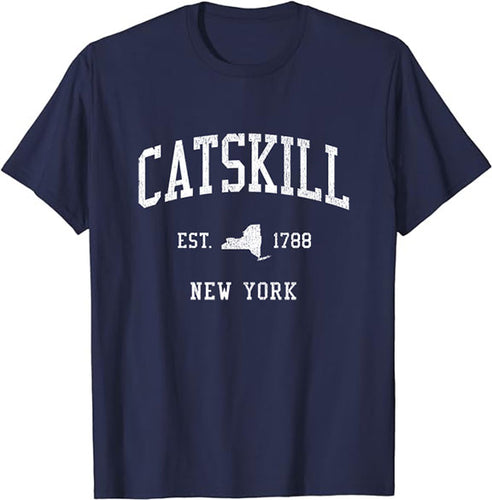 Catskill New York NY T-Shirt Vintage Athletic Sports Design Tee