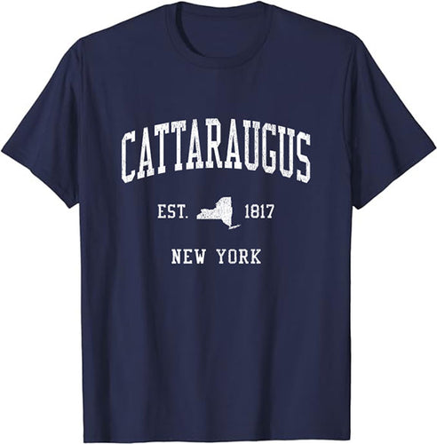 Cattaraugus New York NY T-Shirt Vintage Athletic Sports Design Tee