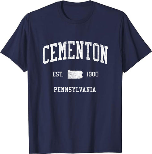 Cementon Pennsylvania PA T-Shirt Vintage Athletic Sports Design Tee