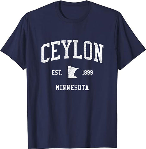 Ceylon Minnesota MN T-Shirt Vintage Athletic Sports Design Tee