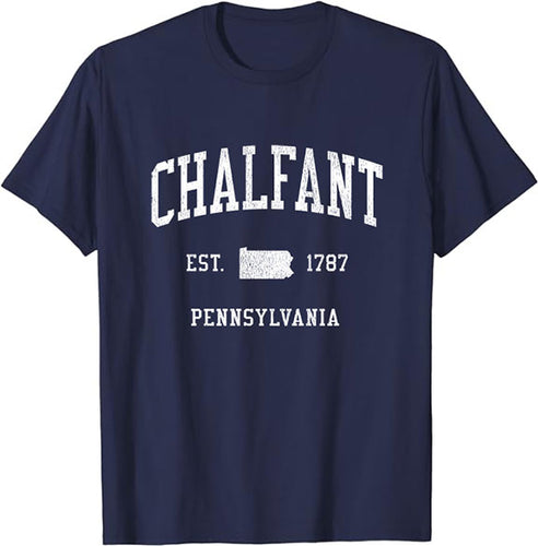 Chalfant Pennsylvania PA T-Shirt Vintage Athletic Sports Design Tee