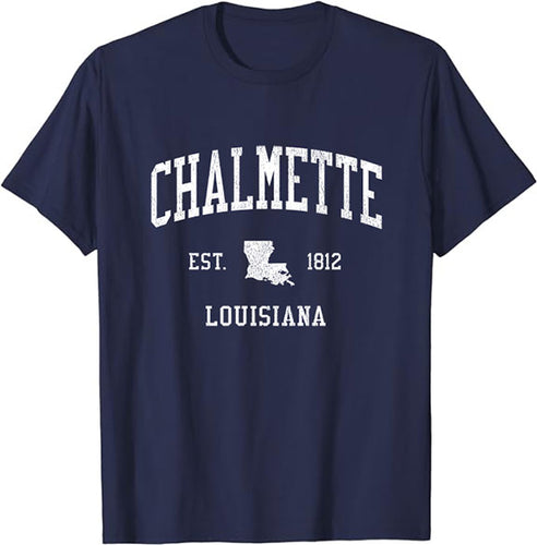 Chalmette Louisiana LA T-Shirt Vintage Athletic Sports Design Tee