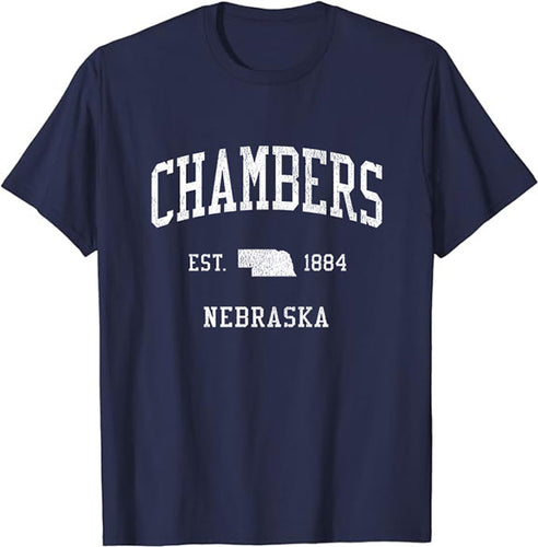 Chambers Nebraska NE T-Shirt Vintage Athletic Sports Design Tee