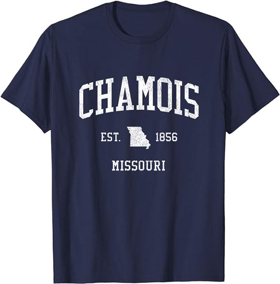 Chamois Missouri MO T-Shirt Vintage Athletic Sports Design Tee