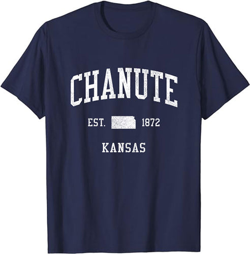 Chanute Kansas KS T-Shirt Vintage Athletic Sports Design Tee