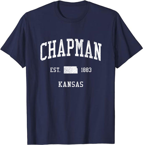 Chapman Kansas KS T-Shirt Vintage Athletic Sports Design Tee