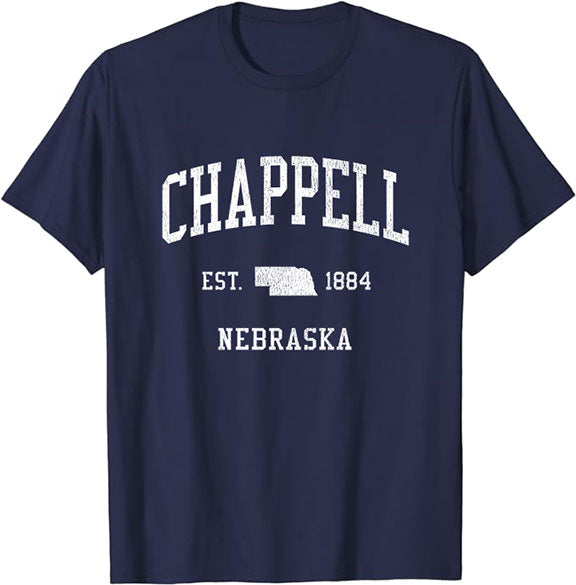 Chappell Nebraska NE T-Shirt Vintage Athletic Sports Design Tee