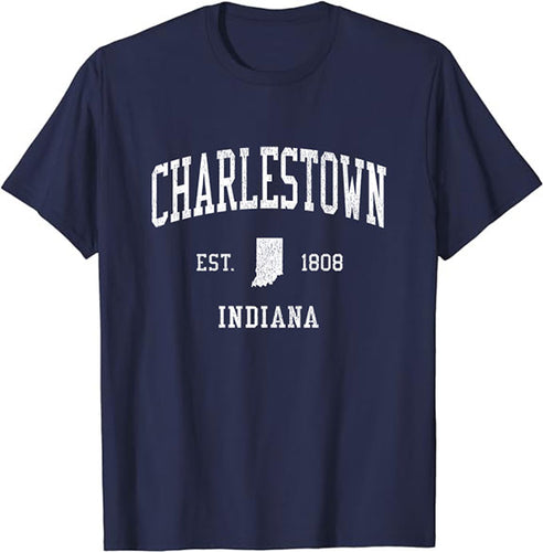 Charlestown Indiana IN T-Shirt Vintage Athletic Sports Design Tee