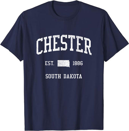 Chester South Dakota SD T-Shirt Vintage Athletic Sports Design Tee