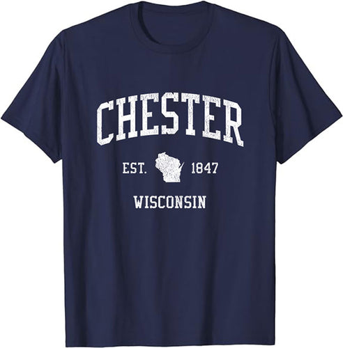 Chester Wisconsin WI T-Shirt Vintage Athletic Sports Design Tee