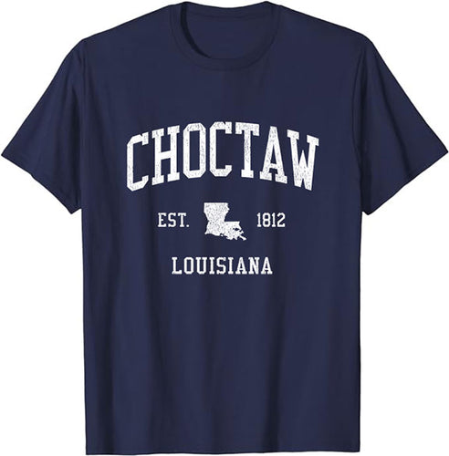 Choctaw Louisiana LA T-Shirt Vintage Athletic Sports Design Tee