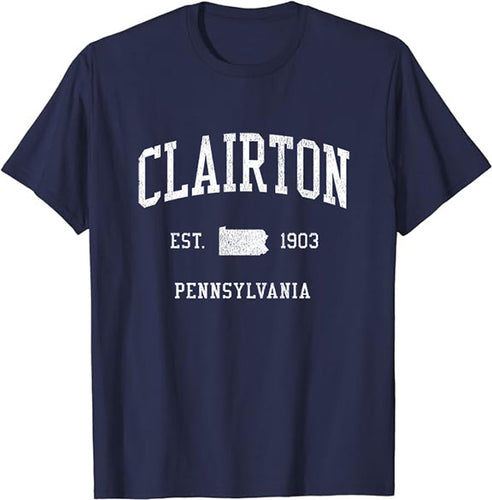 Clairton Pennsylvania PA T-Shirt Vintage Athletic Sports Design Tee