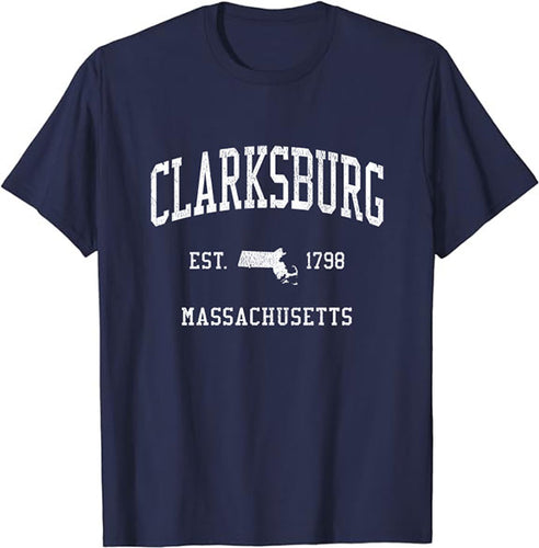 Clarksburg Massachusetts MA T-Shirt Vintage Athletic Sports Design Tee