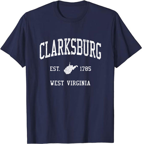 Clarksburg West Virginia WV Vintage Athletic Sports Design T-Shirt JS01