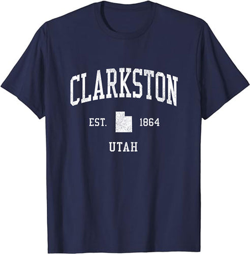 Clarkston Utah UT T-Shirt Vintage Athletic Sports Design Tee