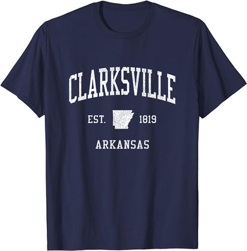 Clarksville Arkansas AR T-Shirt Vintage Athletic Sports Design Tee