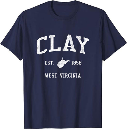 Clay West Virginia WV Vintage Athletic Sports Design T-Shirt JS01