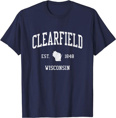 Clearfield Wisconsin WI T-Shirt Vintage Athletic Sports Design Tee