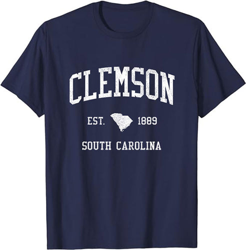 Clemson South Carolina SC T-Shirt Vintage Athletic Sports Design Tee