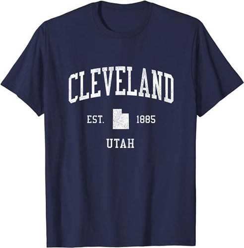 Cleveland Utah UT T-Shirt Vintage Athletic Sports Design Tee