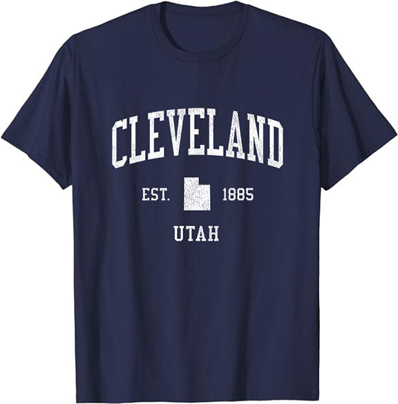 Cleveland Utah UT T-Shirt Vintage Athletic Sports Design Tee