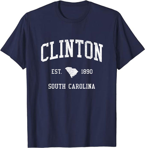 Clinton South Carolina SC T-Shirt Vintage Athletic Sports Design Tee