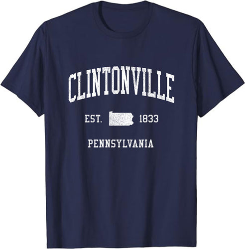 Clintonville Pennsylvania PA T-Shirt Vintage Athletic Sports Design Tee