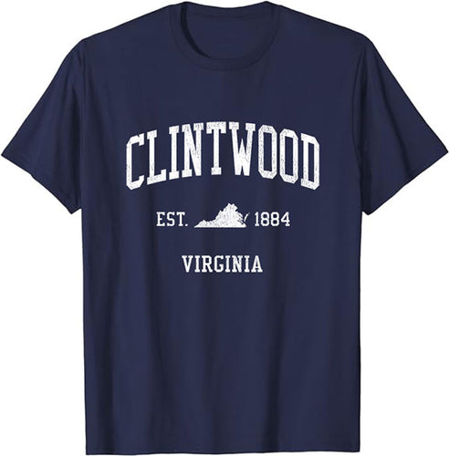 Clintwood Virginia VA Vintage Athletic Sports Design T-Shirt JS01