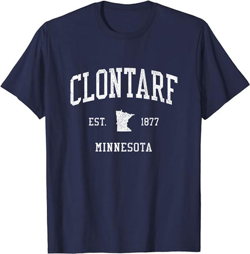 Clontarf Minnesota MN T-Shirt Vintage Athletic Sports Design Tee