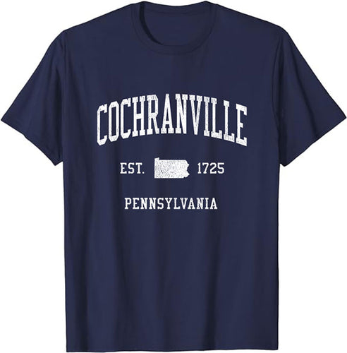 Cochranville Pennsylvania PA T-Shirt Vintage Athletic Sports Design Tee