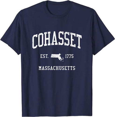 Cohasset Massachusetts MA T-Shirt Vintage Athletic Sports Design Tee