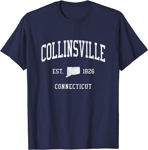 Collinsville Connecticut CT T-Shirt Vintage Athletic Sports Design Tee