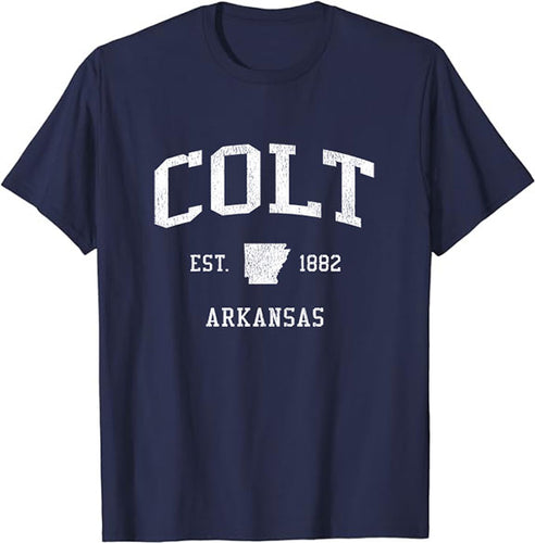 Colt Arkansas AR T-Shirt Vintage Athletic Sports Design Tee