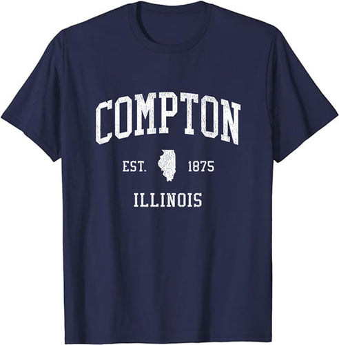 Compton Illinois IL T-Shirt Vintage Athletic Sports Design Tee