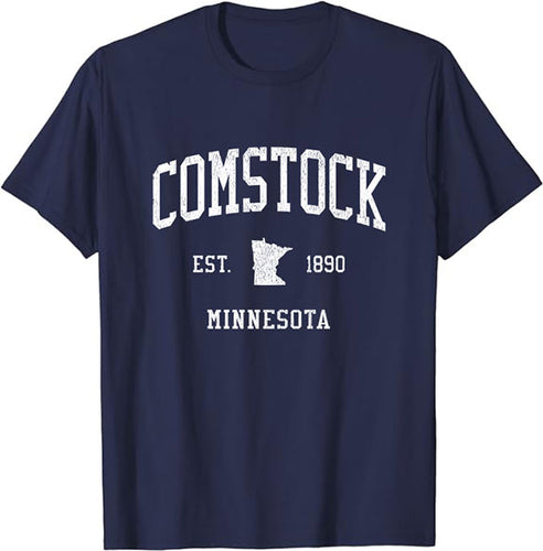 Comstock Minnesota MN T-Shirt Vintage Athletic Sports Design Tee