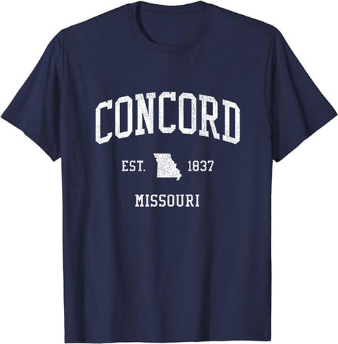 Concord Missouri MO T-Shirt Vintage Athletic Sports Design Tee