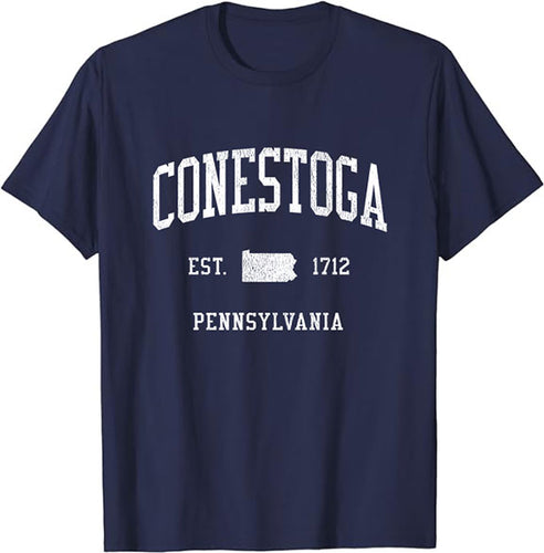 Conestoga Pennsylvania PA T-Shirt Vintage Athletic Sports Design Tee