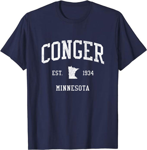 Conger Minnesota MN T-Shirt Vintage Athletic Sports Design Tee