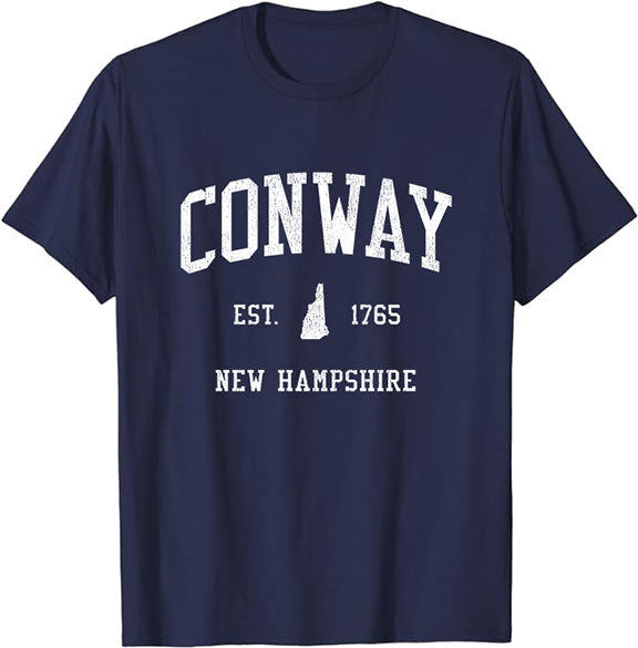 Conway New Hampshire NH T-Shirt Vintage Athletic Sports Design Tee