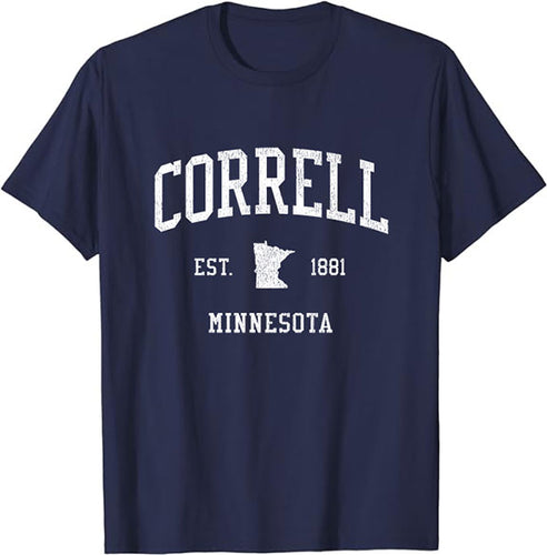 Correll Minnesota MN T-Shirt Vintage Athletic Sports Design Tee