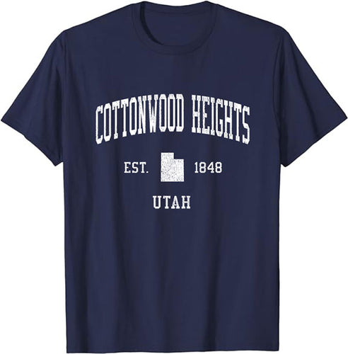 Cottonwood Heights Utah UT T-Shirt Vintage Athletic Sports Design Tee