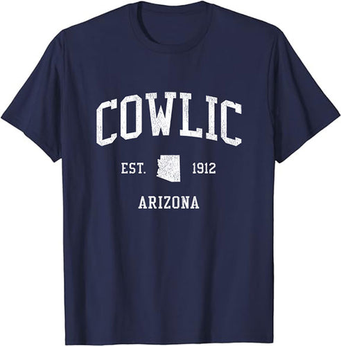 Cowlic Arizona AZ T-Shirt Vintage Athletic Sports Design Tee