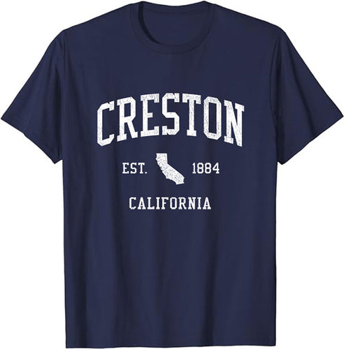 Creston California CA T-Shirt Vintage Athletic Sports Design Tee