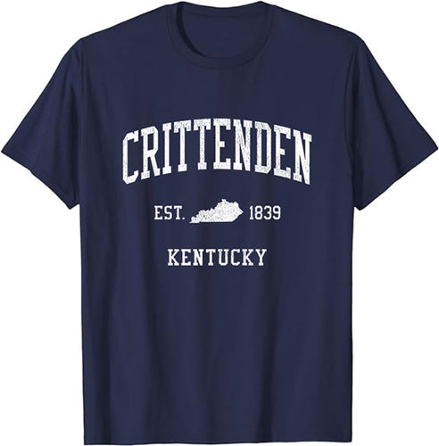 Crittenden Kentucky KY T-Shirt Vintage Athletic Sports Design Tee