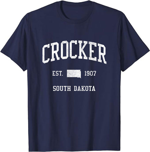 Crocker South Dakota SD T-Shirt Vintage Athletic Sports Design Tee
