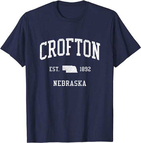 Crofton Nebraska NE T-Shirt Vintage Athletic Sports Design Tee