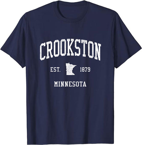 Crookston Minnesota MN T-Shirt Vintage Athletic Sports Design Tee